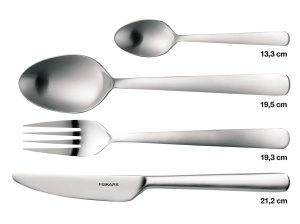 Set tacamuri Fiskars, 16 bucati, otel de calitate, argintiu/mat, forma functionala, 1002958 - Img 2