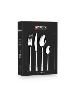 Set Tacamuri MONIX Pisa, 24 piese, otel inoxidabil 1810, cu cutit pentru friptura - Img 6