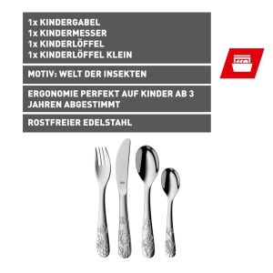 Set tacamuri pentru copii Silit Trend 4 piese Crominox Ergonomic Insecte - Img 2