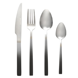 Set tacamuri Salter Ombre 16 piese inox negru-argintiu design modern - Img 1