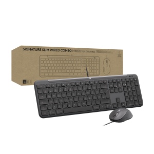 Set Tastatura si Maus Logitech Signature Slim MK620, USB-C, Grafit