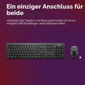 Set Tastatura si Mouse Lenovo 100 Combo, Wireless, 2,4 G, Negru - Img 2