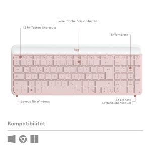 Set Tastatura si Mouse Logitech MK470 Slim Combo, Wireless, Design Modern - Img 7