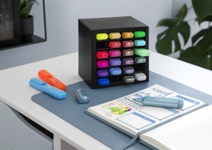 Set Textmarkere Faber-Castell, 24 Culori Neon, Metallic si Pastel, Organizer Birou - Img 3