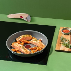 Set Tigai Lagostina Ingenio Vivissima, 24 cm si Wok 26 cm, Ceramica, Bej - Img 5