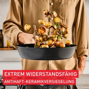 Set tigai Tefal Explore On Keramik G2149132, 202428 cm, antiaderente, compatibile inductie, negru - Img 6