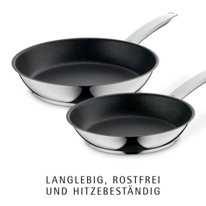 Set tigai WMF Permadur Advance 2 piese antiaderente inox Cromargan compatibile inductie - Img 3
