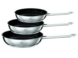 Set tigaie ROSLE PUREELEMENTS 3 piese, inox 1810, antiaderent, 202428 cm