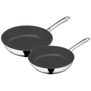 Set tigaie WMF Diavolul 2 bucati, tigaie inductie 24, 28 cm, acoperit cu otel inoxidabil Cromargan, acoperire ceramica, se poate folosi de cuptor