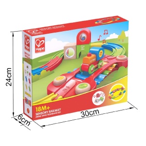 Set trenulet din lemn Hape Meine Sinne 14 piese cu Xilofon si Rasnita - Img 3