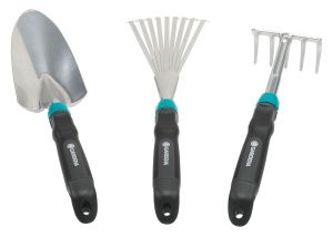 Set unelte de gradina Gardena Comfort, 3 piese, ergonomice, pentru flori si balcon
