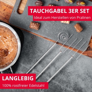 Set ustensile pentru praline Westmark 3 piese din inox spiralgabel si furculite pentru ciocolata - Img 5