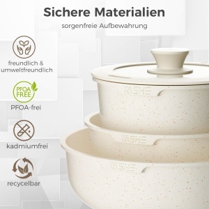 Set Vase de Gatit YASHE 15 Piese Granit Antiaderent Compatibil Inductie - Img 6