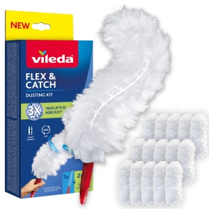 Set Vileda FlexCatch cu 15 reumpleri, cap flexibil, prindere sigura
