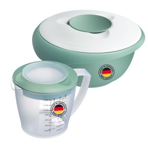 Set Westmark Ruhrschussel si Ruhrbecher Helena Mint-VerdeAlb Capacitate 25L si 14L BPA-Free