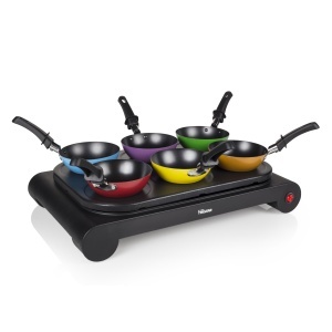 Set wok party Tristar BP-2827, multifunctional, 1000 W, negru, pentru 6 persoane