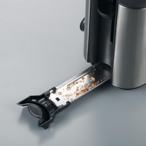 SEVERIN Prajitor de paine automat cu fante lungi, prajitor de paine automat cu atasament pentru chifle, din otel inoxidabil, pentru prajire, dezghetare si incalzire, 1.000 W, otel inoxidabil periat/negru, AT 2515 - Img 8