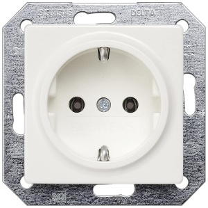 SIEMENS - Set complet de chei tubulare Siemens - 2 insertii tubulare SCHUKO si cadru cu 2 pliuri in alb titan, pentru montare incastrata, 5UB1511, 5TG2552-0 - Img 3