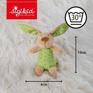 Sigikid 41169 Rattle Bunny Stele Rosii Fete si Baieti Jucarii pentru Bebelusi Recomandat de la Nastere Verde - Img 4