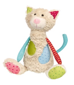 SIGIKID 42842 Jucarie moale pisica patchwork Jucarie de plus draguta pentru joaca si imbratisare din amestec de materiale moi pentru bebelusi si copii, baieti si fete de la 0 luni la 8 ani Multicolor/Pisica 30 cm