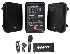 Sistem audio portabil JBL EON 208P cu mixer 8 canale, 300W, Bluetooth