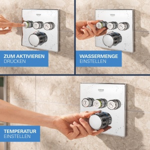 Sistem de dus GROHE Precision SmartControl 310, 31cm, cu termostat, cromat - Img 6