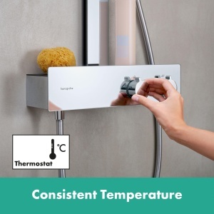Sistem de dus hansgrohe Rainfinity 360 cu termostat ShowerTablet 350, crom - Img 6