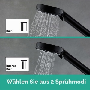 Sistem de dus hansgrohe Vernis Shape cu termostat, cap de dus 230x170 mm, mat negru - Img 5