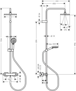 Sistem de dus hansgrohe Vernis Shape cu termostat, dus de ploaie 230x170 mm, crom - Img 5
