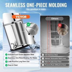 Sistem de filtrare a apei VEVOR cu 7 L, inox, 99 clor eliminat, 2 filtre - Img 3