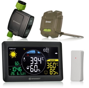 Sistem de irigare inteligent Bresser Smart Garden cu senzor de sol si statie meteo, negru