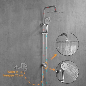 Sistem dus GRIFEMA G7005, dus cu efect de ploaie 25x25cm, inox - Img 6