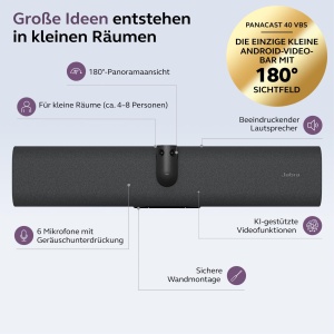 Sistem Videoconferinta PanaCast 40 VBS, 4K, 180 Panorama, Negru - Img 2