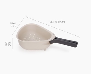 Sita compacta Joseph Joseph Droplet cu manere pliabile design ergonomic culoare Stone - Img 5
