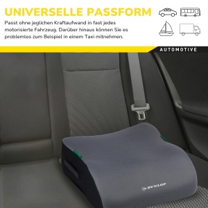 Sitzerhohung Auto pentru Copii Dunlop, Ergonomica, Culoare Gri, ECE R129 - Img 4