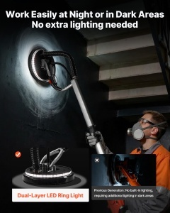 Slefuitor de perete VEVOR DMJ-700A-1FT, 1010 W, 255 mm, cu LED si 15 discuri - Img 5