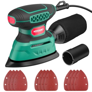 Slefuitor delta HYCHIKA 140W 13000 OPM Sistem eficient de colectare a prafului 12 foi de smirghel incluse