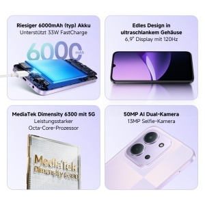 Smartphone Xiaomi Redmi 15C 5G, 4GB RAM, 256GB Stocare, 50MP, Violet - Img 2