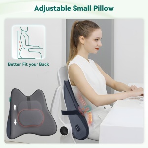 Snailax Perna Lombara cu Masaj si Incalzire Memory Foam 8 Capete Shiatsu 3 Intensitati - Img 3