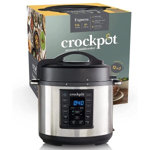 Soba Crock-Pot Express | Multicooker programabil 12 in 1 cu aragaz lent si functie de abur si sotare | 5,6 litri (6-7 persoane) | Otel inoxidabil [CSC051X]