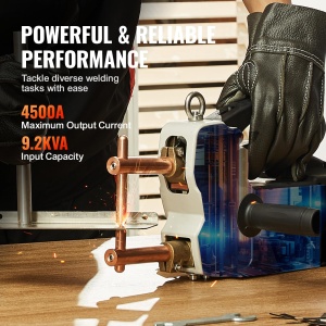 Soldator portabil VEVOR, sudor in puncte de 4/25 inch cu putere de intrare de 9,2 KVA, sudor portabil in puncte cu varf de sudura pentru tabla pentru otel carbon, otel inoxidabil, aluminiu Blec - Img 3