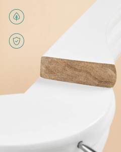 SONGMICS Set 30 Umerase Lemn CRW031WT Alb-Argintiu Rotiti 360deg - Img 3