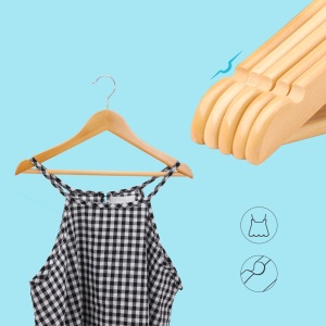 SONGMICS Umerase pentru copii set de 20 de umerase pentru copii 35 cm lungime Umerase din lemn lemn masiv cu punte antiderapanta pentru pantaloni si c - Img 5