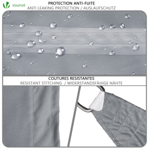Sonnensegel VOUNOT, 3x4m, gri, 98 UV protectie, impermeabil - Img 4