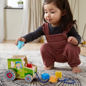 Sortierbox Traktor HABA - Jucarie din lemn pentru copii, invatare forme si culori - Img 6