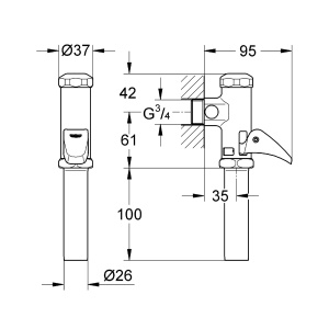 Spalator automat WC GROHE DAL, crom, cu reglare debit, pentru WC-uri cu spumare plata si adanca - Img 2