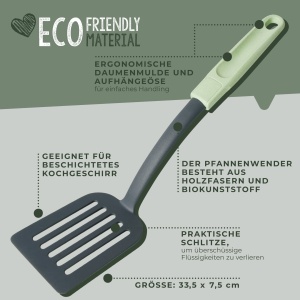 Spatula din lemn Fackelmann Ecolution, 33.5 cm, verdemaro, din materiale sustenabile - Img 2