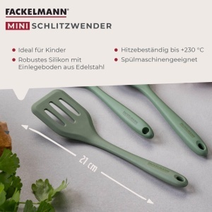 Spatula Mini Fackelmann din Silicon Graugreen cu Insertii din Inox, Hitzebestandig 230C - Img 2