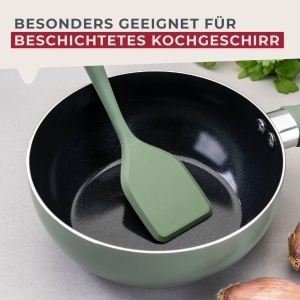 Spatula Mini Fackelmann din Silicon si Inox, Hitzebestandig 230C, Verde - Img 5