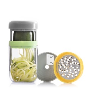 Spiralizator de legume InnovaGoods 3-in-1, manual, alb, multifunctional